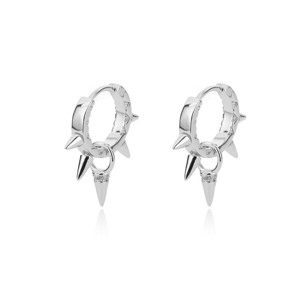 Hip-Hop Punk Hoop Earrings for Women Girls Luxury Stainless Steel Gold Color Hoops Earing Gothic Party Jewerly Gift Bijoux Femme