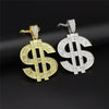 Hip Hop Punk Large US Dollar Money Sign Pendant With Cuban Chain Choker Necklace For Men Women