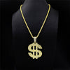 Hip Hop Punk Large US Dollar Money Sign Pendant With Cuban Chain Choker Necklace For Men Women