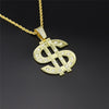 Hip Hop Punk Large US Dollar Money Sign Pendant With Cuban Chain Choker Necklace For Men Women
