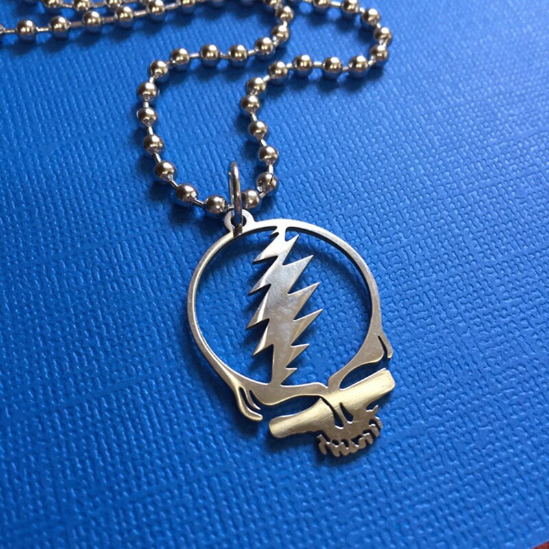 Hip Hop Punk Metal Minimalist Saw Lightning Cross Skull Head Pendant Necklaces Beads Chains Choker for Men Women Trendy Jewelry