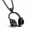Hop Punk Metal homme Bijoux Trendy Headset Long Necklace Pendant Jewelery Silver Color Personalized Drop Choker