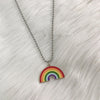 Hip Hop Rainbow Pendant Necklaces For Women Men Teens Colorful Pendant Beads Chain Necklaces Party Jewelry