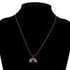 Hip Hop Rainbow Pendant Necklaces For Women Men Teens Colorful Pendant Beads Chain Necklaces Party Jewelry