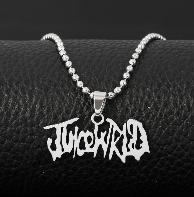 Hip Hop Rapper JUICE WRLD Necklace Strand Beads Chain Stainless Steel Letter Pendant Necklace Jewelry Fans Gift Femme Mujer