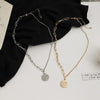 Hip-Hop Retro Women Necklace Ins Style Simple Cool Circular Geometric Pendant Collarbone Chain Do Old Accessories