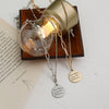 Hip-Hop Retro Women Necklace Ins Style Simple Cool Circular Geometric Pendant Collarbone Chain Do Old Accessories