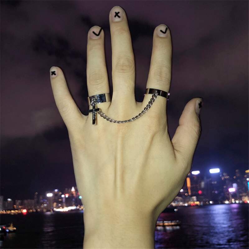 Punk Style Chain Rings Link Multiple Fingers Women Party Fashion Jewelry  Gift