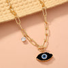 Hip Hop Rock Devil Eye Pendant Necklace  Creative Punk Girl Choker Imitation Natural Stone Disco Party Women Jewelry Gift