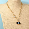 Hip Hop Rock Devil Eye Pendant Necklace  Creative Punk Girl Choker Imitation Natural Stone Disco Party Women Jewelry Gift