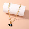 Hip Hop Rock Devil Eye Pendant Necklace  Creative Punk Girl Choker Imitation Natural Stone Disco Party Women Jewelry Gift