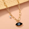 Hip Hop Rock Devil Eye Pendant Necklace  Creative Punk Girl Choker Imitation Natural Stone Disco Party Women Jewelry Gift