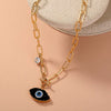 Hip Hop Rock Devil Eye Pendant Necklace  Creative Punk Girl Choker Imitation Natural Stone Disco Party Women Jewelry Gift