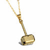 Hip Hop Rock Film Thor Hammer Necklace Pendant Gold Silver Color 316L Stainless Steel Jewelry