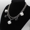 Hip Hop Rock Multicolor Resin Dice Pendant Multilayer Clavicle Necklace Girl Daily Jewelry Party DIY Handmade Gift