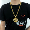 Hip-Hop Rotating Dollar Pendant Necklace Iced Out Bling Rhinestone Gold Silver Color Long Chain Necklace Men Women Rock Rapper
