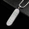 Hip Hop Silver Color Bling Iced Out Micro Pave CZ Stone Stainless Steel Skateboard Scooter Pendant Spiral Link Necklaces Gifts