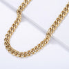 Hip Hop Silvery/Gold Necklace for Men Women Curb Cuban Link Chain Chokers Vintage Rapper Stainless Steel Tone Solid Metal 2022