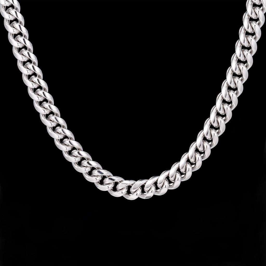 Hip Hop Silvery/Gold Necklace for Men Women Curb Cuban Link Chain Chokers Vintage Rapper Stainless Steel Tone Solid Metal 2022