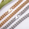 Hip Hop Silvery/Gold Necklace for Men Women Curb Cuban Link Chain Chokers Vintage Rapper Stainless Steel Tone Solid Metal 2022