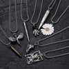 Hip Hop Simple Titanium Astronaut Chrysanthemum Angel Boy Dolphin Guan Gong Brand Bullet Necklace Punk Party Jewelry
