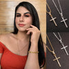 Hip Hop Small Cross Long Pendant Necklace For Women Gold Silver Color Link Chain Choker Necklace Collar Jewelry Party