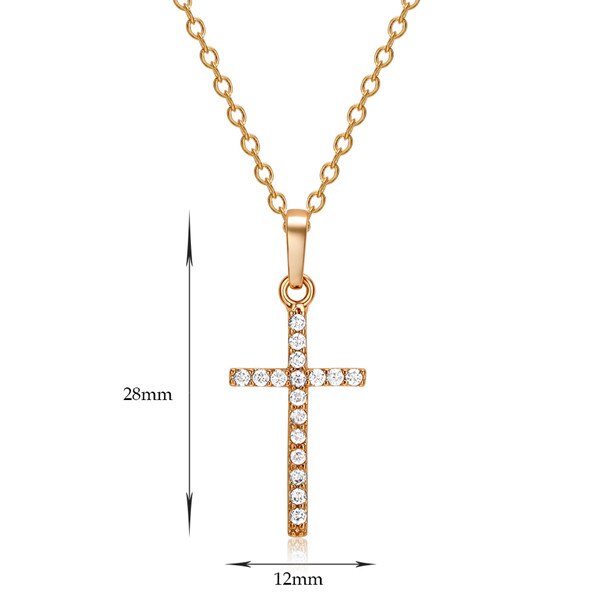Hip Hop Small Cross Long Pendant Necklace For Women Gold Silver Color Link Chain Choker Necklace Collar Jewelry Party