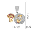 Hip Hop Smiley Round Face Pendant Necklace Chain Gold Color Bling Cubic Zircon Men's Necklace Rock Jewelry For Gift