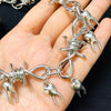 Hip Hop Spike Chunky Tooth Rotten Punk Barbed Wire Choker Necklace Gift For Women Friends Jewelry
