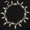 Hip Hop Spike Chunky Tooth Rotten Punk Barbed Wire Choker Necklace Gift For Women Friends Jewelry