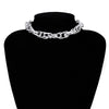 Hip Hop U Chain Link Choker Necklace for Women Gothic Punk Gold Color Thicken Chunky Crystal Chain Necklace Collar Jewelry
