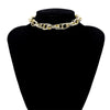 Hip Hop U Chain Link Choker Necklace for Women Gothic Punk Gold Color Thicken Chunky Crystal Chain Necklace Collar Jewelry