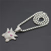 Hip Hop Zircon Anime Ghost Pendant With Iced Out Bling Rhinestone Miami Cuban Chain Choker Necklace For Men Boy Gothic Jewelry