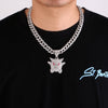 Hip Hop Zircon Anime Ghost Pendant With Iced Out Bling Rhinestone Miami Cuban Chain Choker Necklace For Men Boy Gothic Jewelry