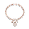 Hip Hop Zircon Heart Pendant Chain Bracelets For Women Lovers CZ Vintage Golden Thick Bracelet Jewelry Mujer Pulseras Gifts