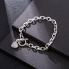 Hip Hop Zircon Heart Pendant Chain Bracelets For Women Lovers CZ Vintage Golden Thick Bracelet Jewelry Mujer Pulseras Gifts
