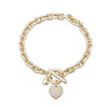Hip Hop Zircon Heart Pendant Chain Bracelets For Women Lovers CZ Vintage Golden Thick Bracelet Jewelry Mujer Pulseras Gifts