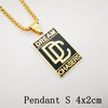 Hip Hop rock stainless steel rhinestones Dream Chaser pendant necklace mens Gold color DC necklace jewelry