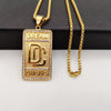 Hip Hop rock stainless steel rhinestones Dream Chaser pendant necklace mens Gold color DC necklace jewelry