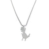 Hip Pop Pixel Games Dinosaur Pendant Necklace Cute Adorkable Cartoon Jewelry Design Silvery Accessories For Youngs Sweater Chain