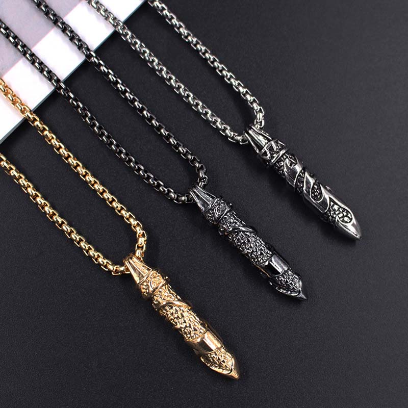 Hip-hop Chain Summer Bullet Men's Pendant Stainless Steel Necklaces Alloy Accessories Pendant Jewelry