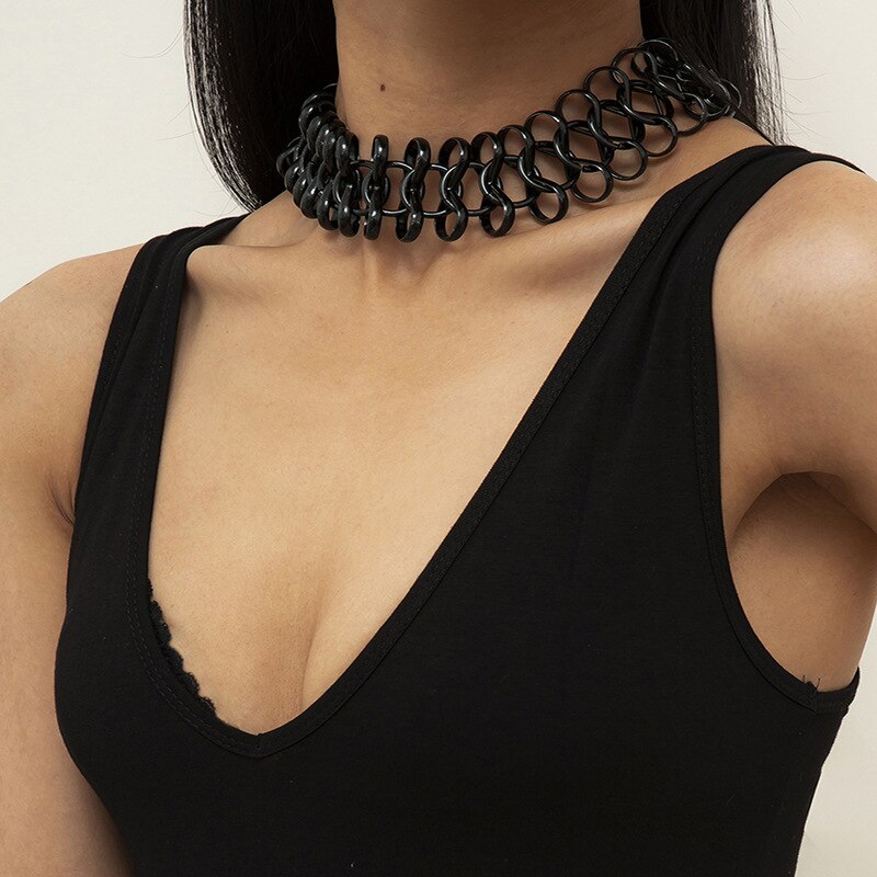 Hip hop Exaggerate Irregular Multilayer Chain Chokers Short Necklaces For Women Punk Jewelry Statement Necklace collares