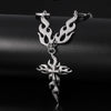Hip-hop Flame Harajuku Cross Choker Necklace Rock Cool Man Women Collar Punk Gift Party Bar Charm Jewelry Trendy