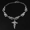 Hip-hop Flame Harajuku Cross Choker Necklace Rock Cool Man Women Collar Punk Gift Party Bar Charm Jewelry Trendy