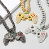 Hip-hop Gamepad Iced Out Pendant Necklace Cool Miami Cool Motorcycle Necklace Thick Cuban Chain Jewelry Accessories
