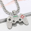 Hip-hop Gamepad Iced Out Pendant Necklace Cool Miami Cool Motorcycle Necklace Thick Cuban Chain Jewelry Accessories