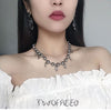 Hip-hop Girls Geometric Tooth Pendant Necklaces Silver Color Sexy Clavicle Chain Round Beads Necklaces Punk Jewelry For Women
