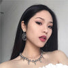 Hip-hop Girls Geometric Tooth Pendant Necklaces Silver Color Sexy Clavicle Chain Round Beads Necklaces Punk Jewelry For Women