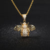 Hip-hop  Zircon Bee Necklaces Men Gold Color Aesthetic HoneyBee Pendant Jewelry For Women 2022 Trend Gifts
