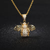 Hip-hop  Zircon Bee Necklaces Men Gold Color Aesthetic HoneyBee Pendant Jewelry For Women 2022 Trend Gifts